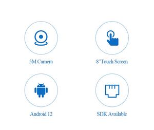 Teléfono IP de Fábrica con Pantalla de 8 Pulgadas, Android 12, Cámara de 5MP, WiFi, Puertos RJ45, POE, RJ11, 16 Cuentas SIP, Teléfono VoIP PSTN con Video Personalizado - Product Image 4