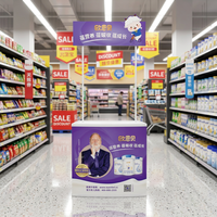 Comptoir promotionnel portable en PP pliable avec en-tête pour démonstration en supermarché - Vente en gros