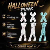 Gants et chaussettes tricotés sans doigts en polyester pour Halloween, ensemble d'accessoires de costume unisexe pour jeux de rôle COS d'automne