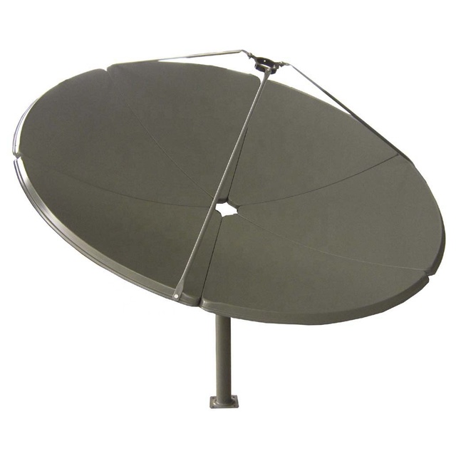 SANWEI C Band 5 Feet Outdoor Satellite Dish Antenna Square Base Galvanized Steel Construction Dark Grey Finish 150cm Reflector