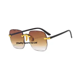 Hot Sale custom logo Brand Round Retro Vintage Sun Glasses Custom Logo Women Wholesale Sunglasses Big Ellipse Cat Eye Sunglasses