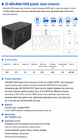 400x400x1000mm Surface Hdpe Drainage Drain Channel