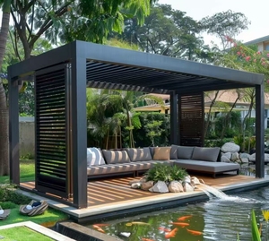 Egli nuovo stile di giardino esterno e cortile impermeabile Gazebo giardino Pergola Pergola in alluminio esterno - Product Image 2
