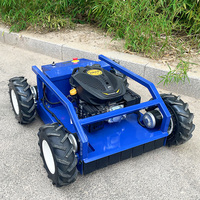 Robot Tondeuse Désherbeuse 4x4 Télécommandé sans Fil Certifié EPA CE à Moteur 4 Temps, Outil Agricole DIY à Rayon de Braquage Zéro pour le Désherbage