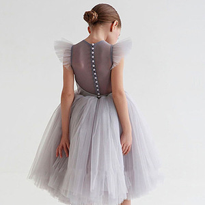 Vestido de Princesa con Mangas con Volantes para Niñas, Vestido de Fiesta para Niñas, Vestido de Tul para Actuaciones, Trajes para Bodas y Fiestas - Product Image 6