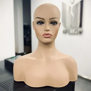 Realistic female mannequin bust European Beauty female mannequin head wig stand display mannequin head