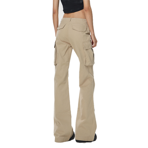 Pantaloni da donna in cotone svasato stile sportivo personalizzati all'ingrosso per donna Y2k pantaloni <span class=keywords><strong>Cargo</strong></span> larghi - Product Image 3