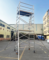 Échafaudage en aluminium de 5m pour tour d'escalier Échafaudage rapide mobile Échafaudages à cadre en H pour l'entretien et le dégagement des bâtiments