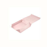 Boîte cadeau magnétique pliable rose, motif artistique de dame avec fleurs, ruban en satin noir, emballage rigide