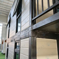 Casa Prefabricada Expandible de Doble Capa y Doble Ala de Instalación Rápida FLKT, Casa Contenedor Portátil de 2 Pisos, Villa Prefabricada de Lujo