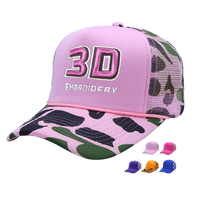 Casquette de baseball à grand bord, avec motif léopard et logo personnalisé Win, style bec de canard, casquette de camionneur légèrement incurvée en mousse respirante