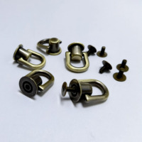 Boutons à boule rotatifs à 360 degrés avec anneau en D, anneau métallique pour accessoires de sac à dos, argent