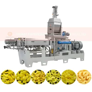 Rijstwafel Cheetos Kurkure Bugel Machine Productielijn Maïs Snack Voedselverwerking Machine Gepofte Bloem Snacks Machine Zilver