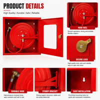 Armoire à enrouleur de tuyau d'incendie à double porte en acier rouge, fournie par le fabricant