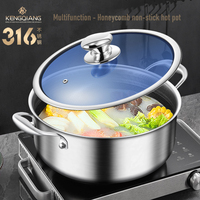 Kacq Panci Memasak Anti Lengket 26Cm 3 Lapis Panci Sup Pemasak Baja Tahan Karat 3ply Pot Sarang Lebah
