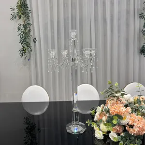 Candelabros de boda de diseño único candelabros de cristal decorativos candelabro de cristal de cinco brazos