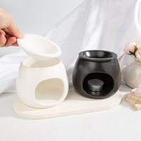 Diffuseur d'arômes décoratif en céramique pour huiles essentielles, brûleur de cire fondue et porte-bougie chauffe-plat pour parfum d'intérieur