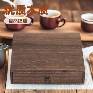 Wooden Tea <b>Cake</b> <b>Box</b> Rectangle 8cm High Handmade <b>Gift</b> Packaging Storage Drawer <b>Box</b> - Product Image 1