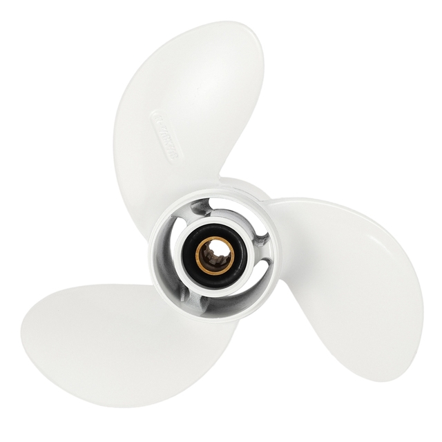 8-1/2*8-1/2-N 6G1-45941-00-EL Yama ha 6 8HP White 3-Blade R-Rotation Outboard Boat Motor 7-Spline Aluminum Propeller