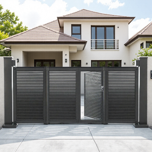 Nhôm Loại Biệt Thự Điện Bifold Cổng Tự Động Trượt Gấp Cổng Chính Cổng Treo Gấp Cổng Ngoài Trời Sân Đu - Product Image 1