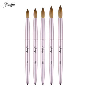 Fabricante de brochas de uñas, venta al por mayor, mango de Metal rosa, brocha acrílica <span class=keywords><strong>Original</strong></span> <span class=keywords><strong>Kolinsky</strong></span> puro para decoración de uñas para salón de uñas - Product Image 6