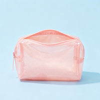 Sac de Mahjong personnalisé avec paillettes, fermeture éclair sécurisée, sac transparent en PVC pour Mahjong, grande capacité, accessoires pour les tuiles de jeu, sac de transport