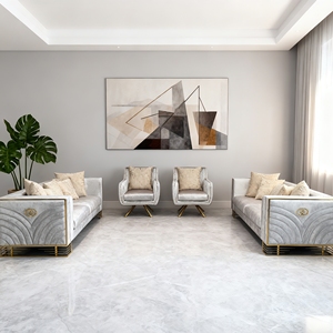 PZCN HOME Ensemble de canapés carrés rembourrés en <span class=keywords><strong>velours</strong></span> moderne et résistant à l'usure pour appartements et hôtels - Product Image 4