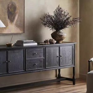Gabinete de <span class=keywords><strong>TV</strong></span> de <span class=keywords><strong>madera</strong></span> maciza Retro RHAmerican, gabinete lateral de comedor de lujo francés Simple para el hogar, sala de estar, entrada de <span class=keywords><strong>madera</strong></span> Original - Product Image 4