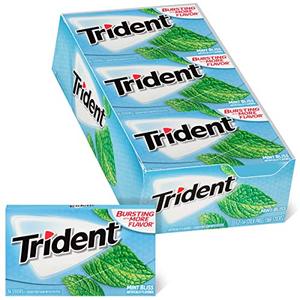 Trident Mint Bliss, sin azúcar, con Xylitol, 12 paquetes (168 piezas en Total)