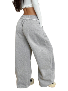 Pantalon de jogging respirant pour femme, personnalisable OEM/ODM, taille élastique, cordon épais, style Y2K, coupe parachute, avec poches latérales - Product Image 2