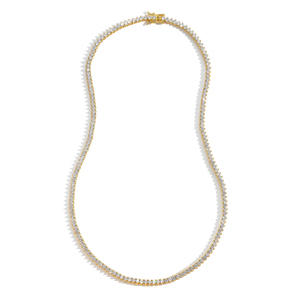 BC185 Cadena de Eslabones Clásica de Latón con 3 Puntas y Circonitas Cúbicas de 2.5mm, Chapada en <span class=keywords><strong>Plata</strong></span>/Oro, Collar para <span class=keywords><strong>Mujer</strong></span>, Regalo de Aniversario de Bodas - Product Image 3