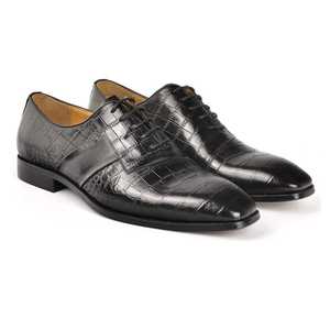 Zapatos formales de cuero italianos para hombre, calzado de cuero repujado de piel de becerro, zapatos de vestir y Oxfords de cuero hechos a mano y a la moda. - Product Image 2