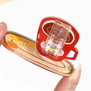 Ornements de bureau personnalisés en forme de dessin animé amusant pour étudiants, support en acrylique, pince de bureau, artisanat en plastique - Product Image 1