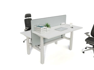 Escritorio Eléctrico Personalizado para 2 Personas, Ajustable en Altura, con Paneles de Privacidad - Product Image 3