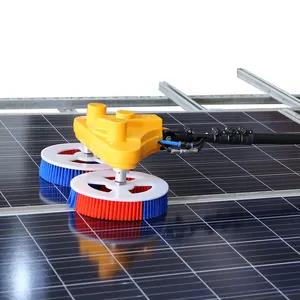 Hiệu quả và thuận tiện làm sạch các tấm pin mặt trời hoàn chỉnh Bộ bàn chải làm sạch đầu kép DC + AC cung cấp điện kép