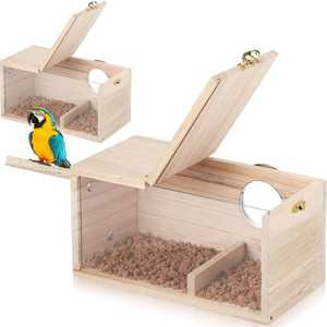 Caja de cría de <span class=keywords><strong>pájaros</strong></span> de madera pequeña moderna, accesorio de jaula de <span class=keywords><strong>pájaros</strong></span> con patrón de animales elegante <span class=keywords><strong>para</strong></span> muebles de casas pequeñas de periquito - Product Image 2