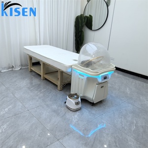 Kisen Mobile Shampoo <b>Bed</b> with Back Wash Basin Salon Bowl for Hospital Use Easy to Clean <b>Led</b> Light Durable and Efficient Design - Product Image 4