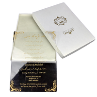 Carte de menu de mariage personnalisée en acrylique, invitation de mariage de luxe