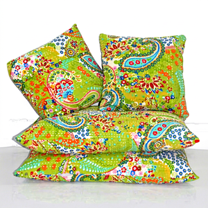 Made In India Hand Made Paisley Design Kantha Work Cushion <b>Cover</b> - Product Image 1