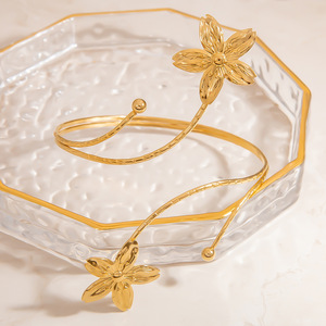 Bracelet manchette unisexe en forme de soleil, doré, bijoux de mode au design irrégulier SZ61154 - Product Image 2