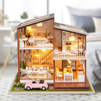 Kit de Modelo de Villa de Madera Pequeña para Armar, Manualidades Creativas, Regalo Hecho a Mano para Mayores de 14 Años, Empaquetado en Caja de Color
