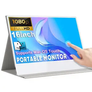 16 inch Touchscreen FHD IPS Display USB-C HD Portable Monitor for Laptop with Cover and Speakers External Monitor