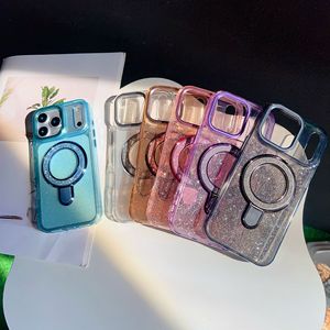 เคสสำหรับ iPhone 17 Pro Max แบบมีกลิตเตอร์เคลือบเงา พร้อมขาตั้งกันกระแทก รุ่น 17 ขาตั้งแบบซ่อน - Product Image 6