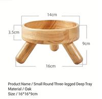 Support surélevé en bois de chêne massif écologique antidérapant pour gamelles de chats et petits chiens – Protection de la posture cervicale
