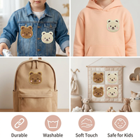 Patchs thermocollants en chenille brodés motif ours en peluche mignon, personnalisables, prix usine, faible MOQ, pour vêtements d'enfants et sacs