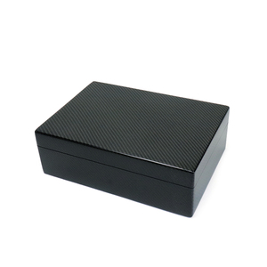 New arrive wooden boxes with hinged lid watch storage box with carbon fibre