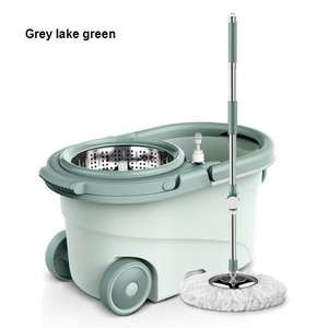 360 <span class=keywords><strong>Turbo</strong></span> Magic Mop Set Seau de vadrouille plat en <span class=keywords><strong>microfibre</strong></span> facile à nettoyer avec poteau en acier et poignée télescopique Emballage en boîte - Product Image 5