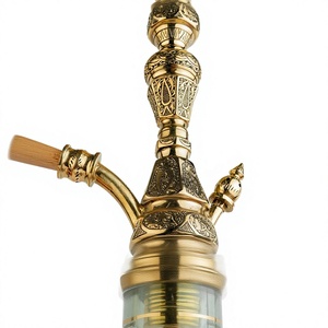 Cachimba Egipcia Khalil Mamoon Shika Imperador de Latón al por Mayor, 48 cm, con Tallo de Latón Hecho a Mano, Acabado Esmerilado, Moderna y Ecológica - Product Image 4