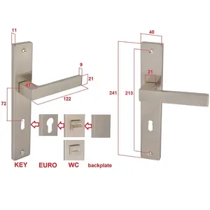 Alüminyum kapı kolu F709-L11 SN kapı kolu kilit kapı kilitleri kolu