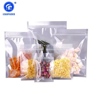 Clear Plastic Zipper pouch Bag dry flower tea/ pasta/sweets Packaging with logo